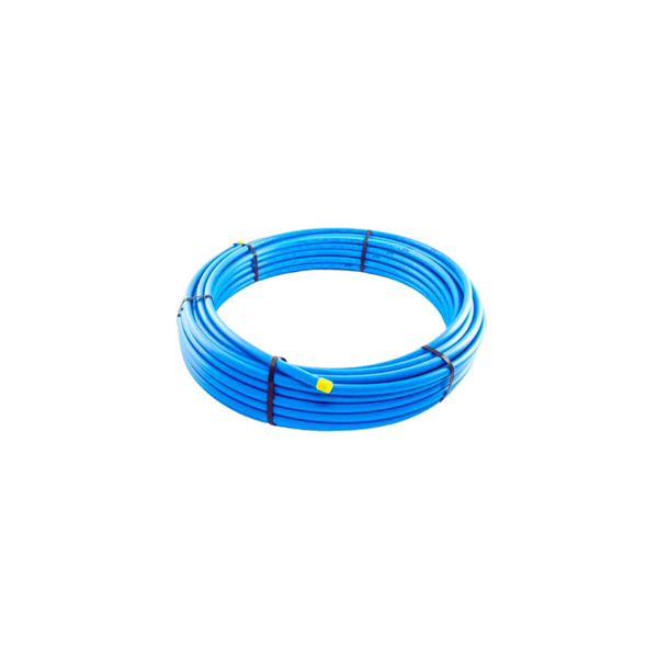 Coil of Davant blue MDPE pipe, 25mm x 25m