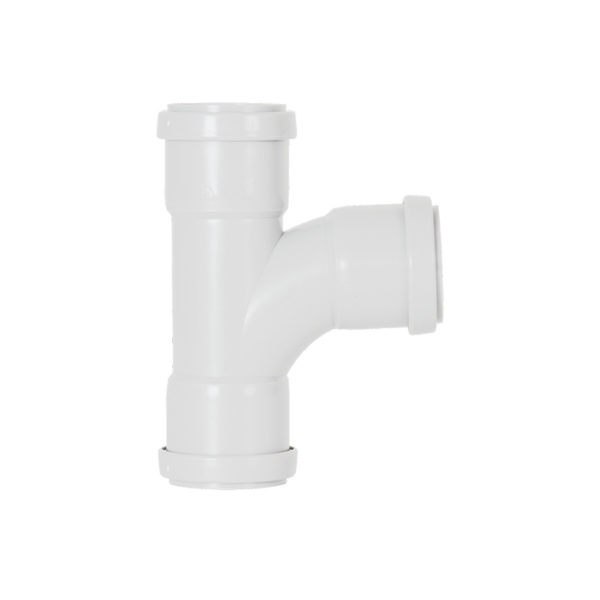 Davant 40mm white push fit swept tee for waste pipe