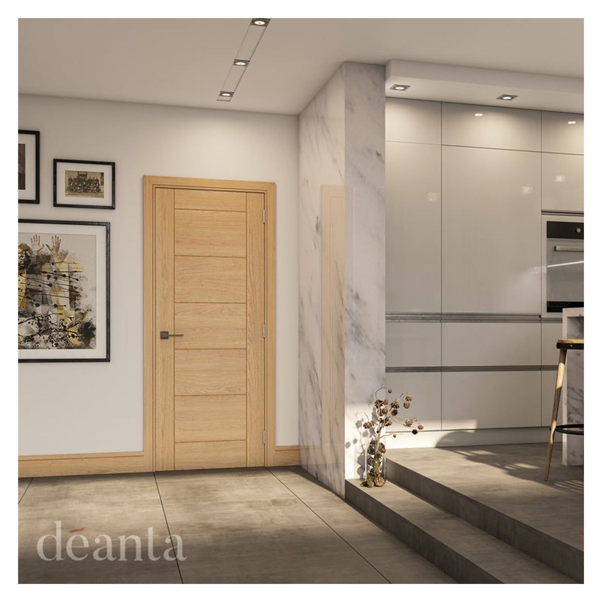 Deanta Seville prefinished oak door, 1981 x 762mm