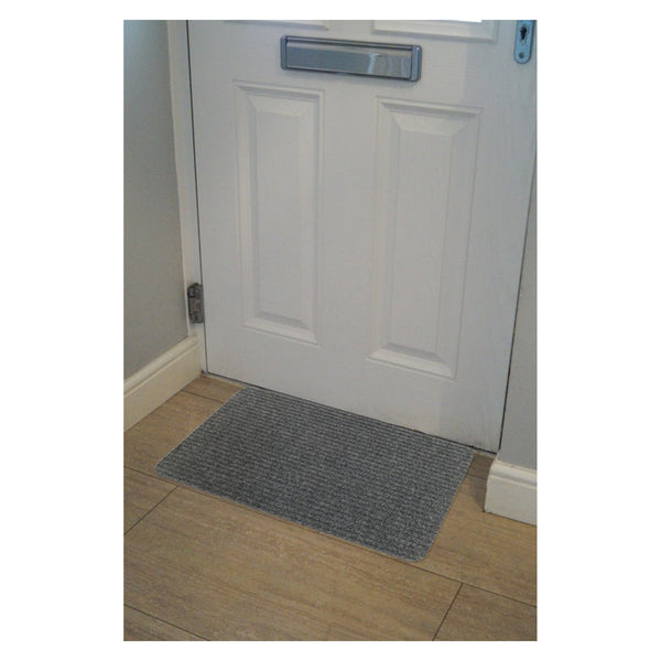 Delta Ribbed Indoor Doormat 40 x 60cm - Light Grey