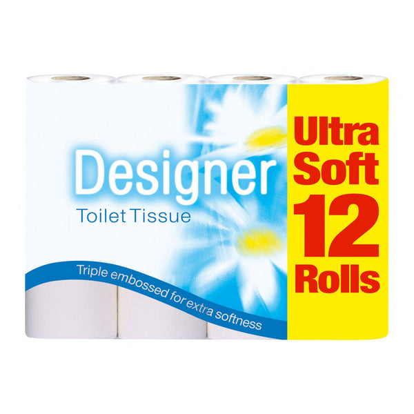 Pack of 12 Designer triple embossed toilet rolls
