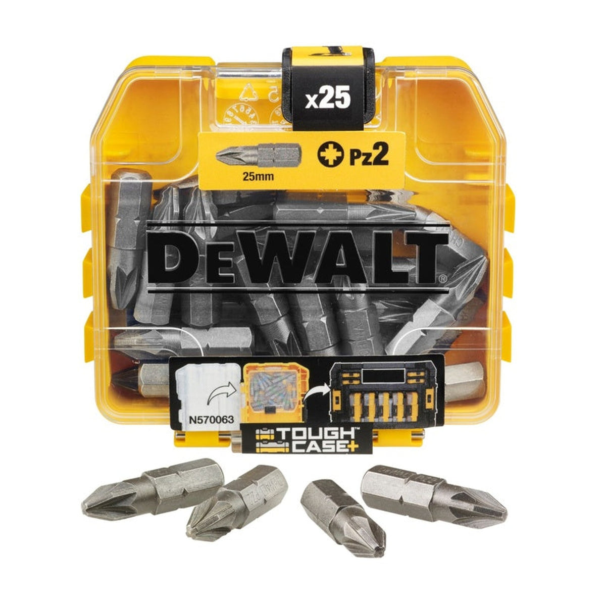 DeWalt PZ2 25mm screwdriver bits, 25 piece Tic Tac box