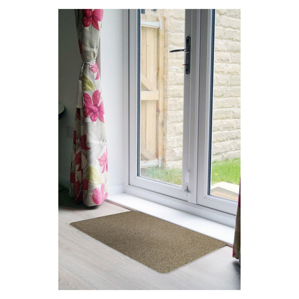 Dirt Guard Plain Cotton Barrier Doormat 50 x 75cm - Coffee