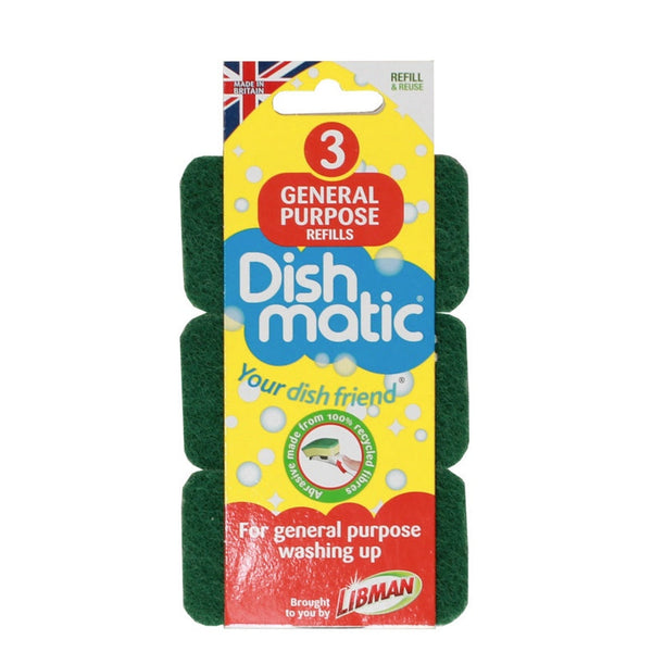 Dishmatic general purpose sponge refills, pack of 3