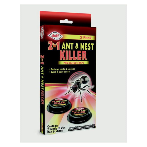 Doff 2 in 1 ant and nest killer bait stations, pack of 2