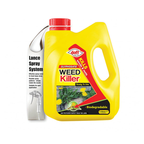 Doff Knockdown ready to use weedkiller 3L with lance spray