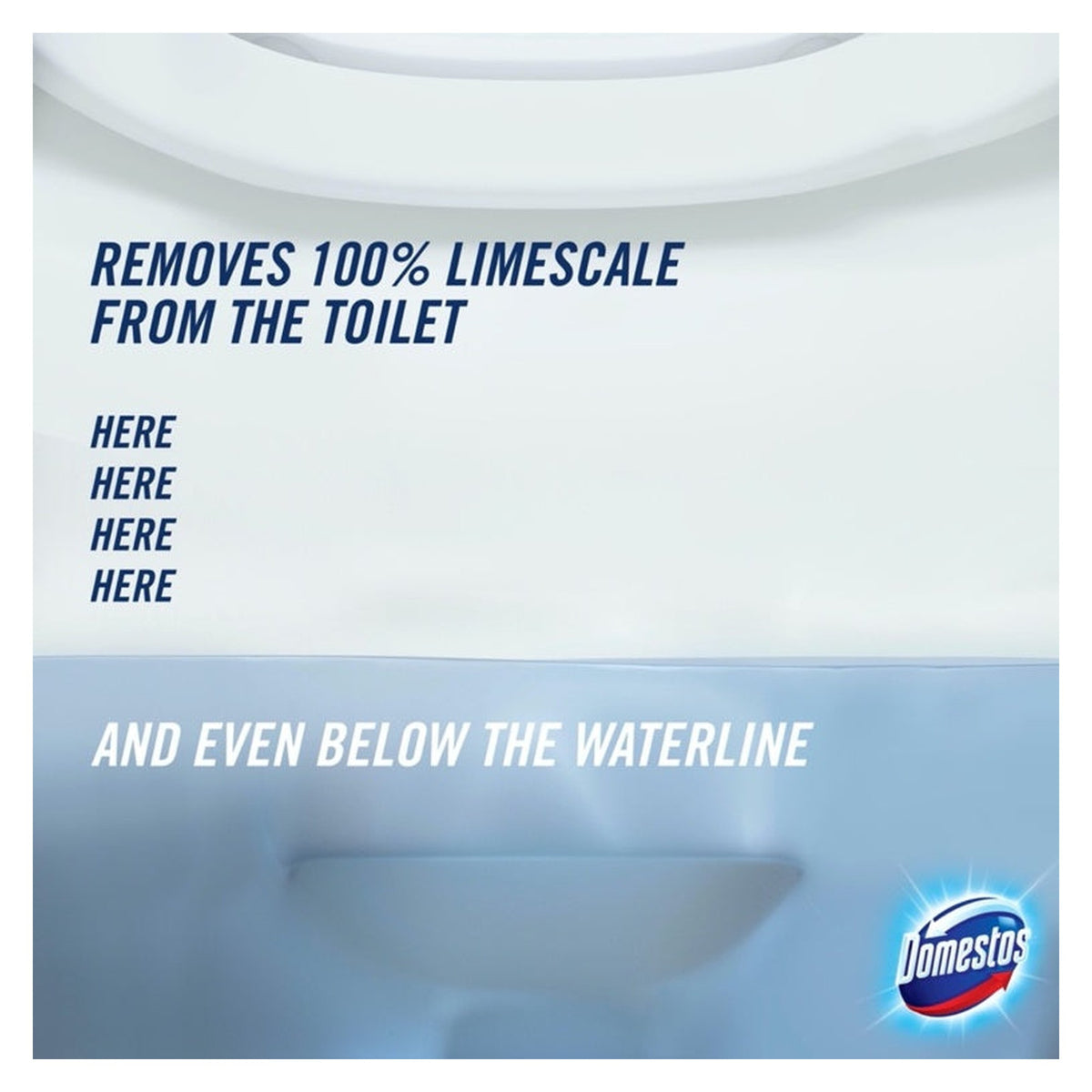 Domestos Zero Limescale toilet cleaner 750ml bottle, view 6
