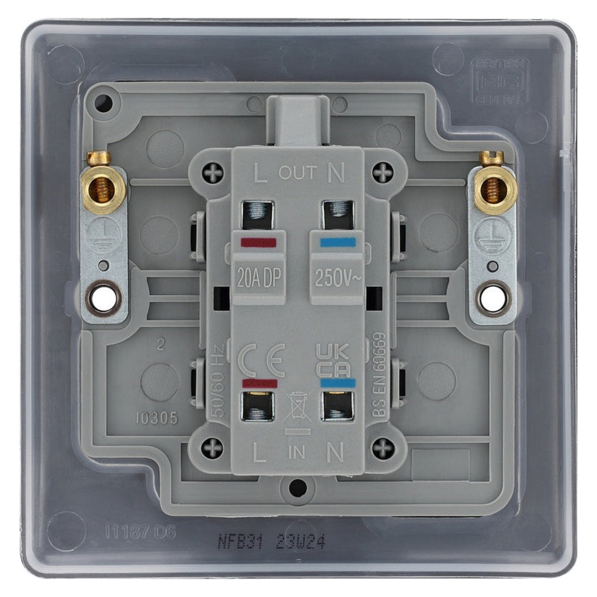 Double Pole Switch With Power Indicator - 20a Black, view 3