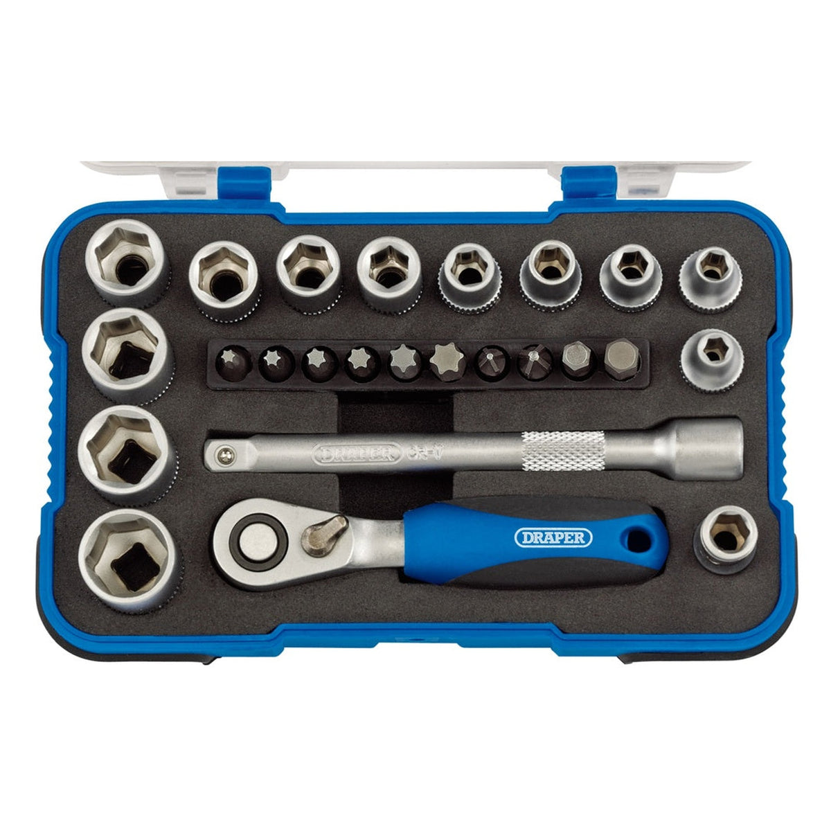 Draper 1/4 inch drive metric socket set in case