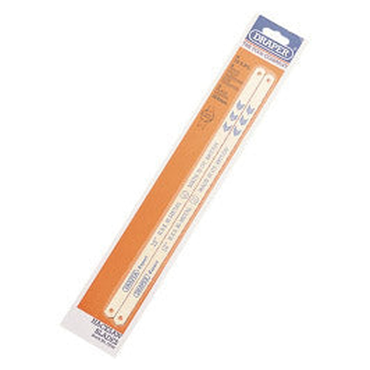 Draper 300mm 18tpi bi-metal hacksaw blades on display card