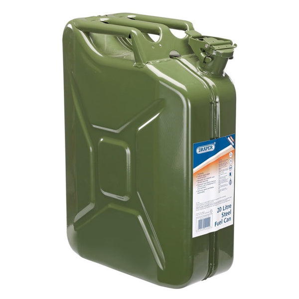 Draper 20 litre green steel fuel can