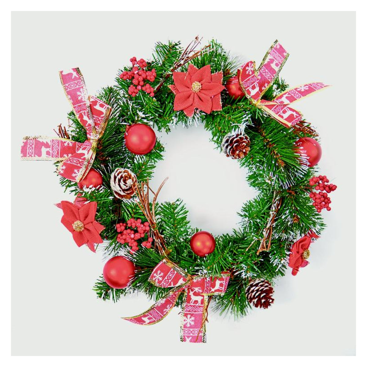 Dressed Wreath - 40cm Red