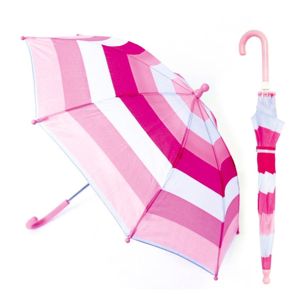 Drizzles child's pink striped umbrella