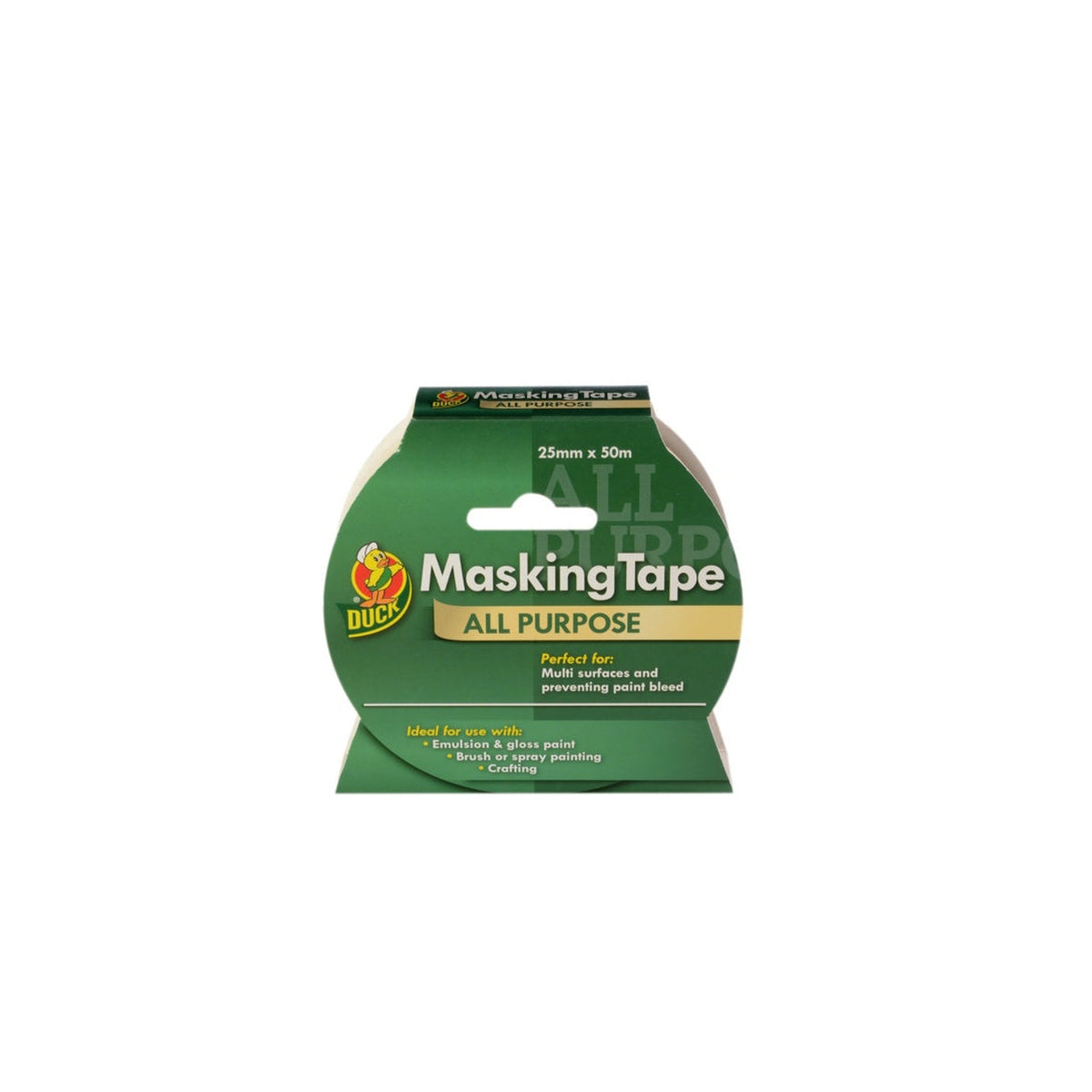 Duck Tape beige masking tape 25mm x 50m roll, view 2