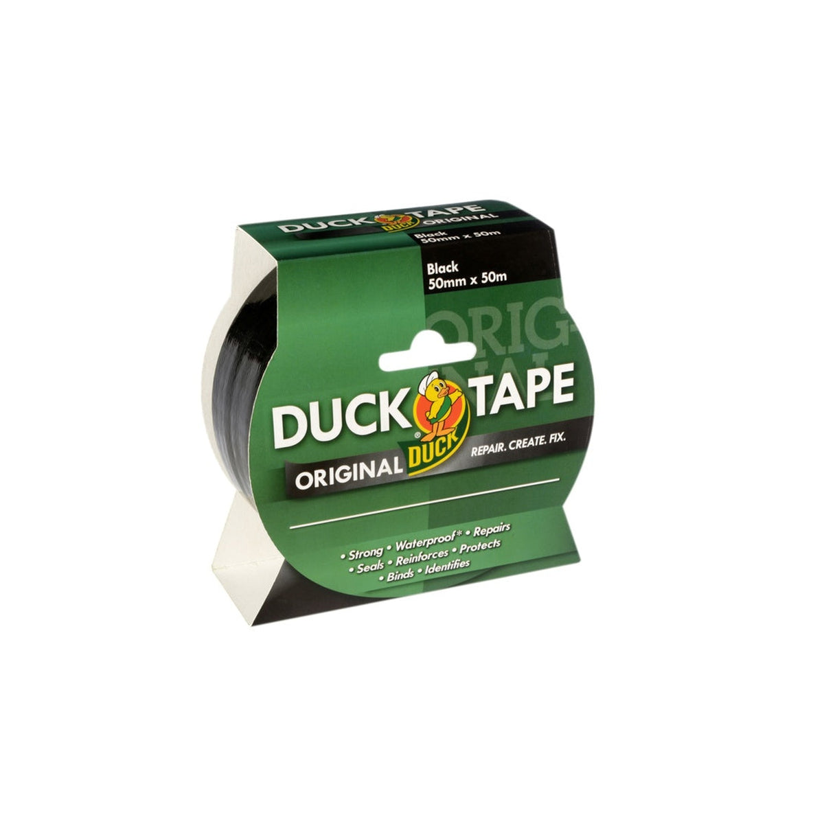Roll of Duck Tape Original black cloth tape 50mm x 50m