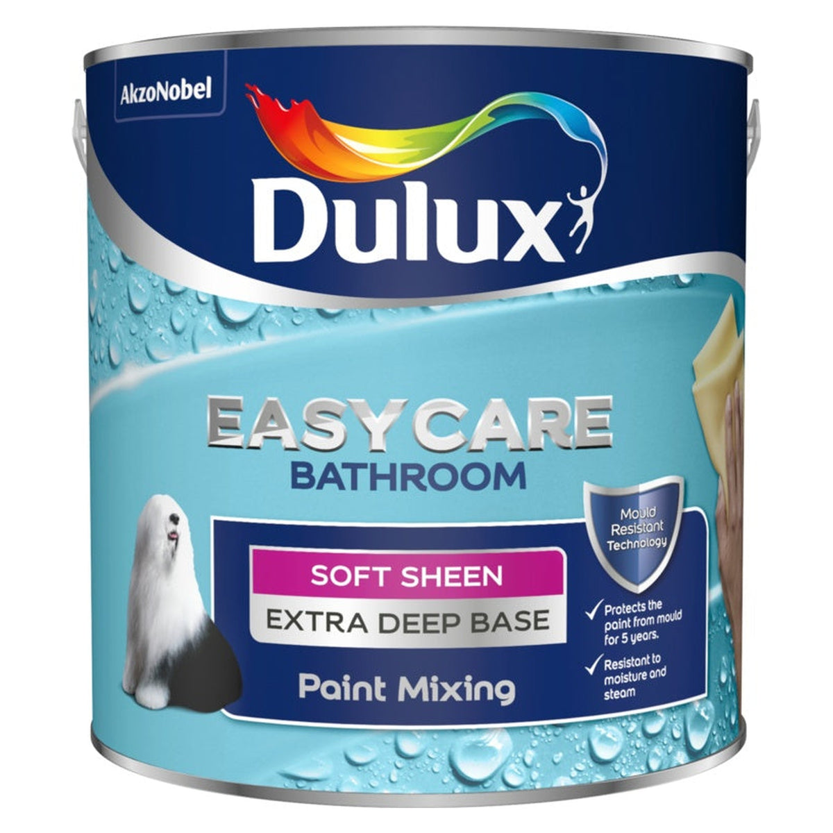 Dulux Colour Mixing Bathroom+ soft sheen extra deep base, 2.5L tin