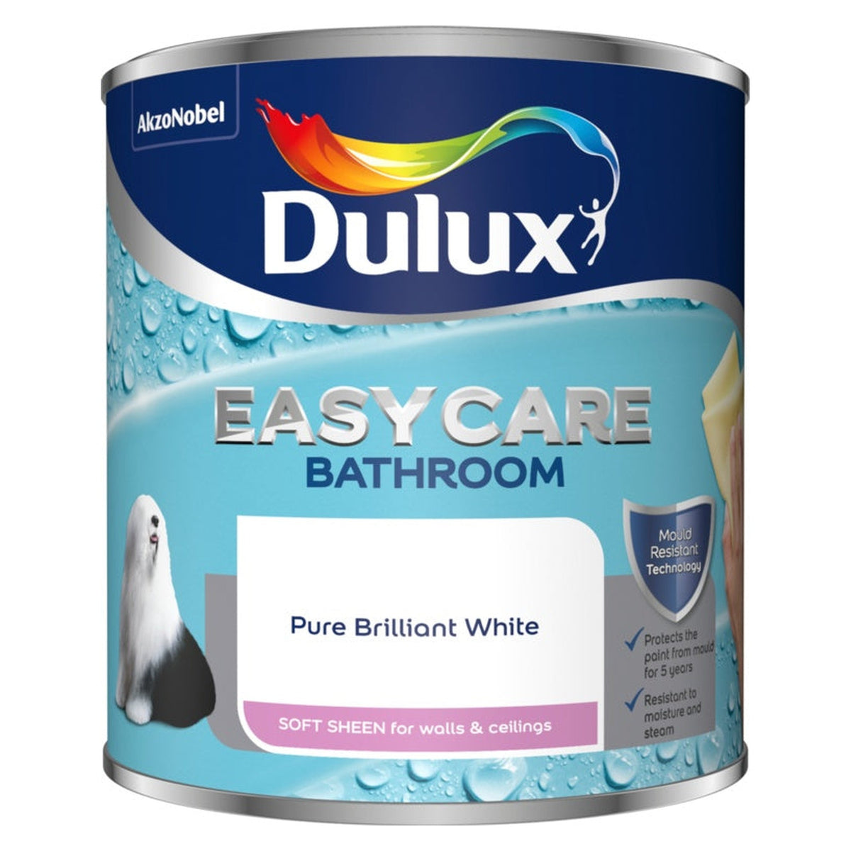 Dulux Easycare Bathroom Soft Sheen 1L in Pure Brilliant White