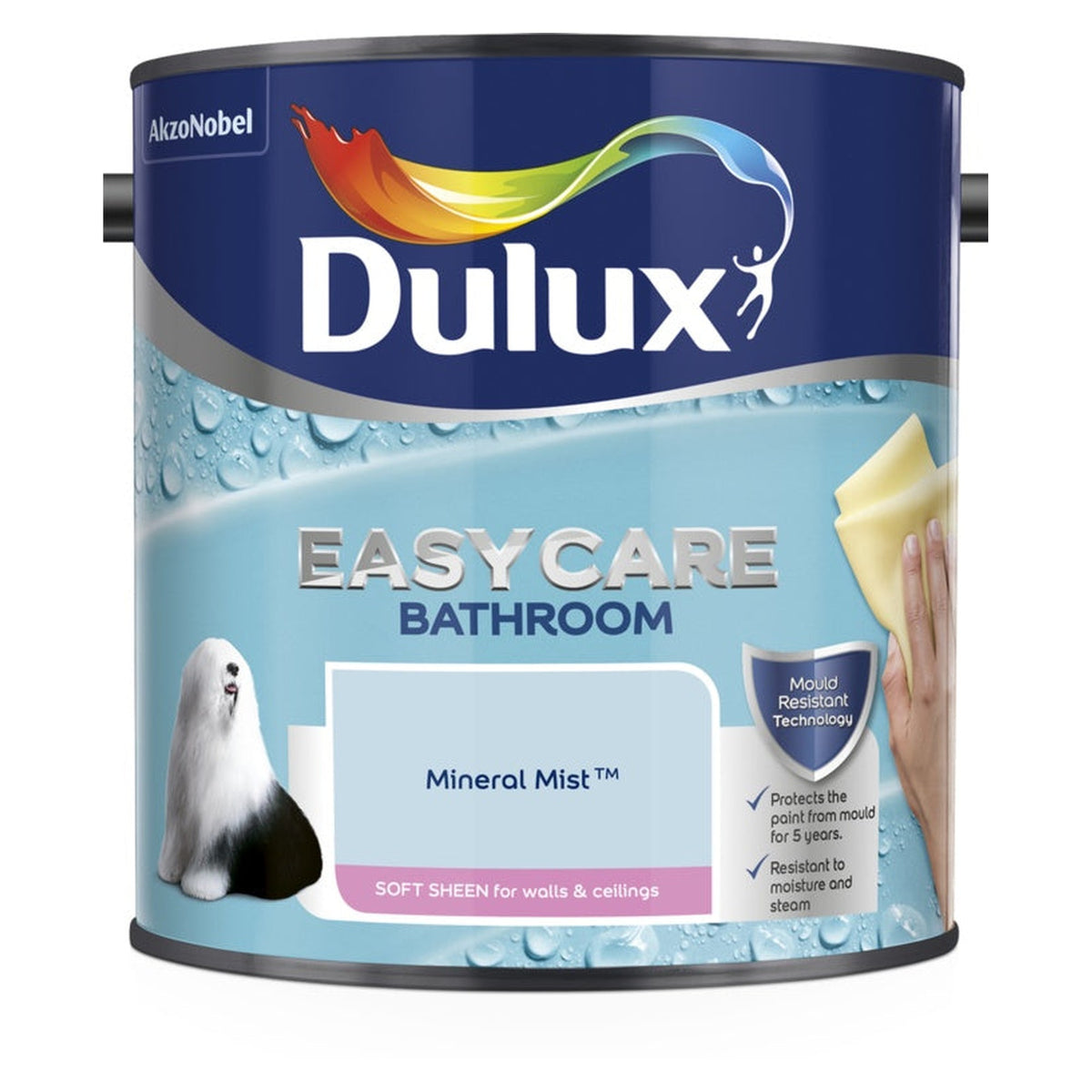 Dulux Easycare Bathroom Soft Sheen 2.5L tin in Mineral Mist