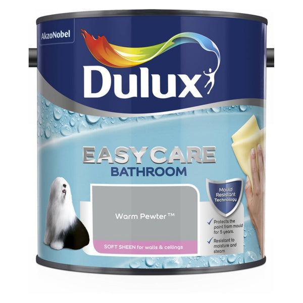 Dulux Easycare Bathroom Soft Sheen 2.5L tin in Warm Pewter