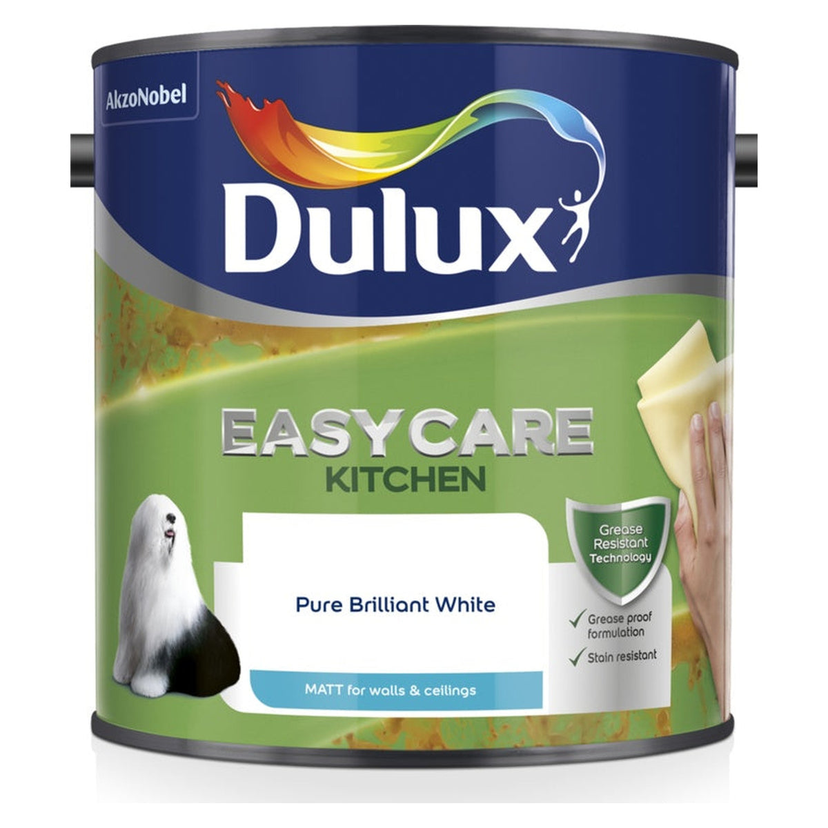 Dulux Easycare Kitchen Matt 2.5L tin in Pure Brilliant White