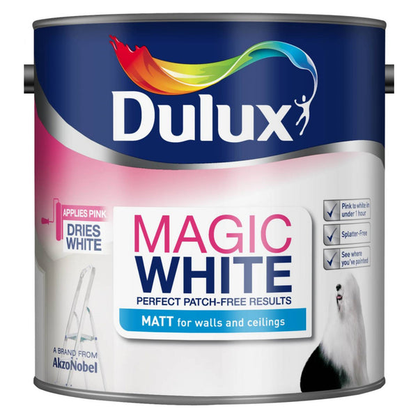 Dulux Magic White Matt 2.5L tin in Pure Brilliant White