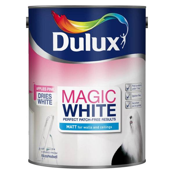 Dulux Magic White Matt 5L tin in Pure Brilliant White