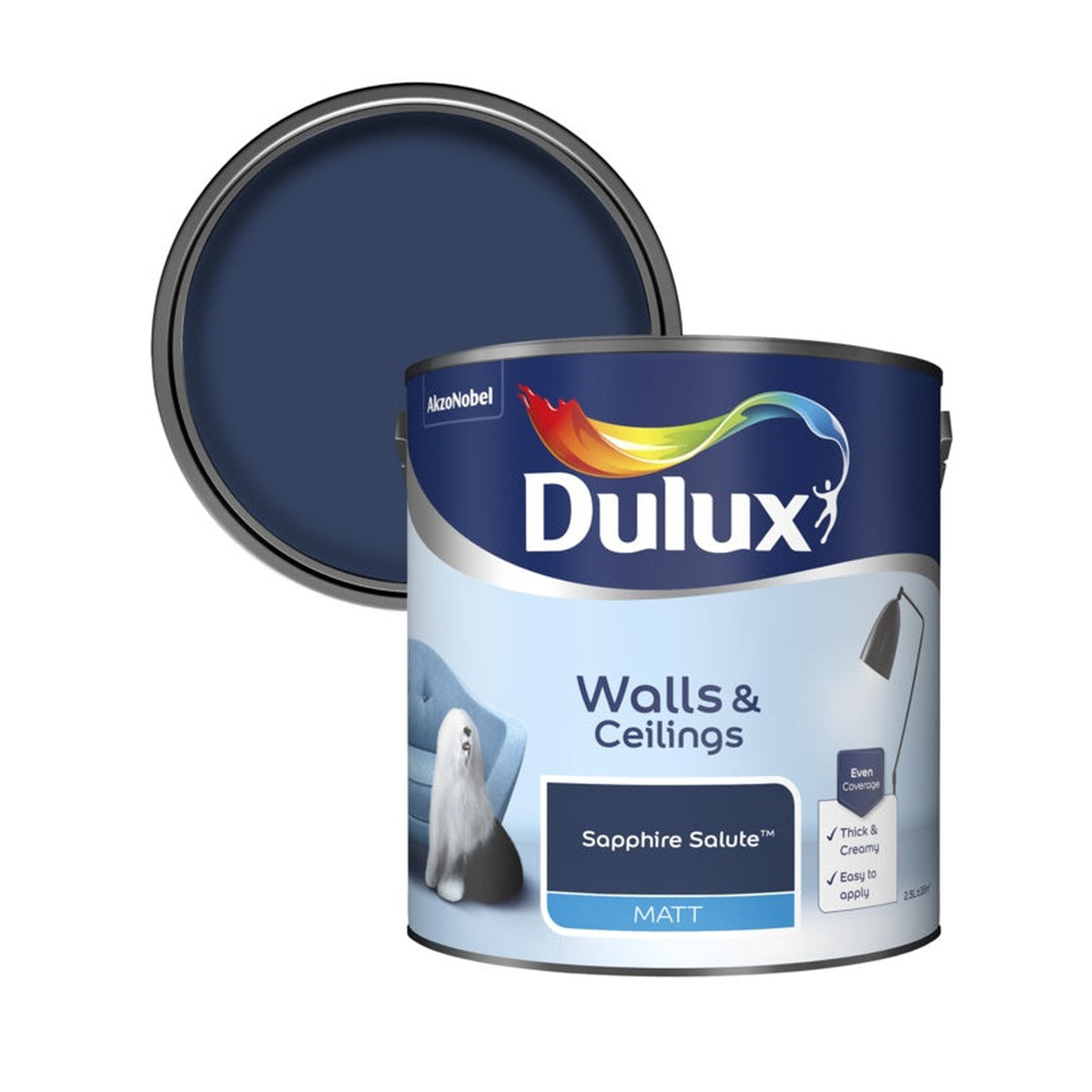Dulux Matt emulsion 2.5L in Sapphire Salute