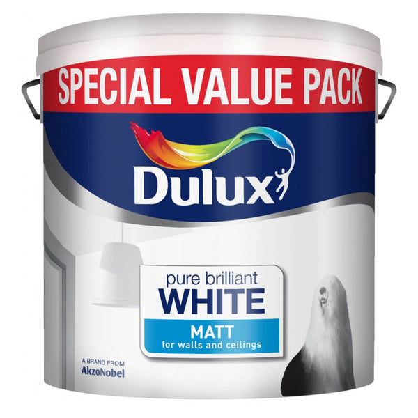 Dulux Matt Pure Brilliant White 6L tin