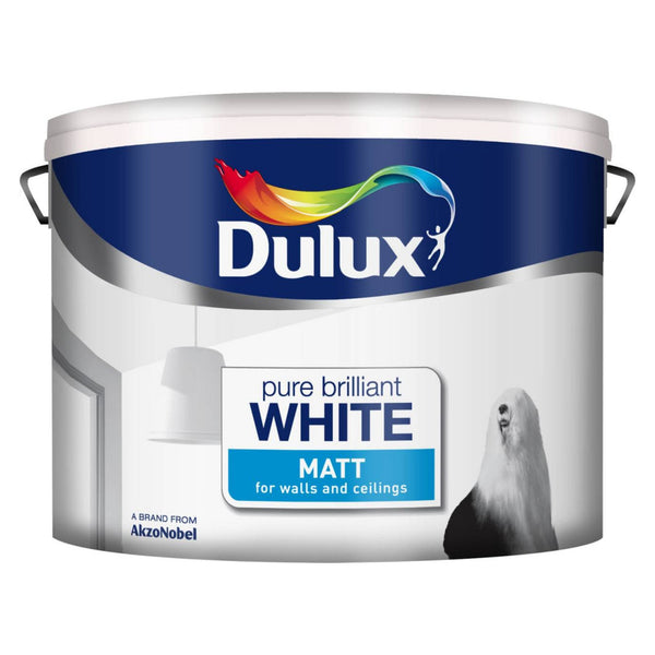 Dulux Matt Pure Brilliant White 10L tin