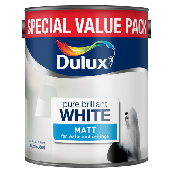 Dulux Matt Pure Brilliant White 3L tin
