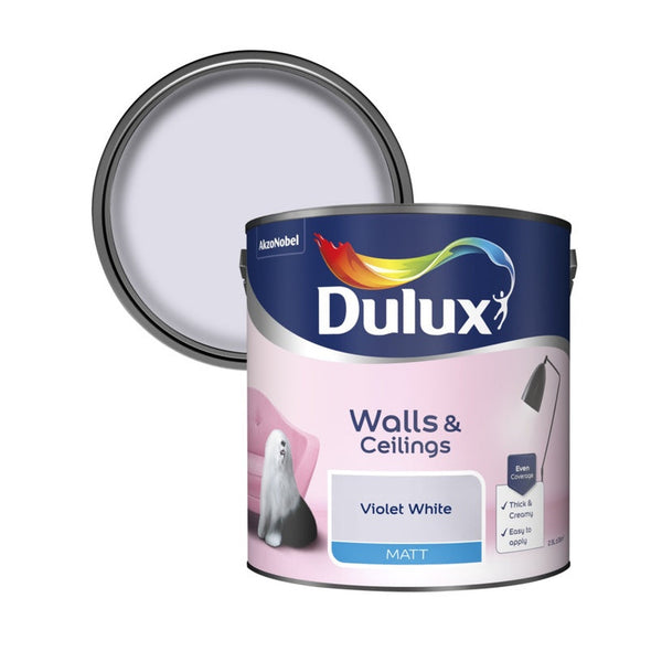 Dulux Matt Violet White 2.5L tin