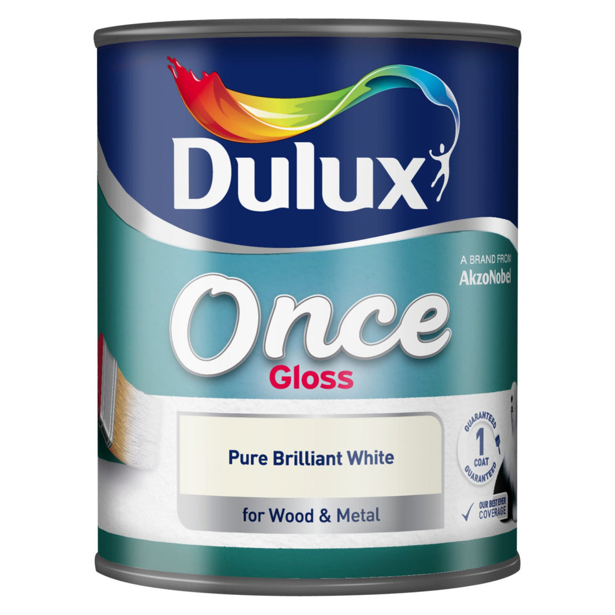 Dulux Once Gloss 750ml tin in Pure Brilliant White