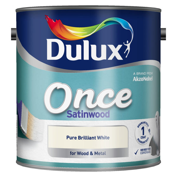 Dulux Once Satinwood 2.5L in Pure Brilliant White