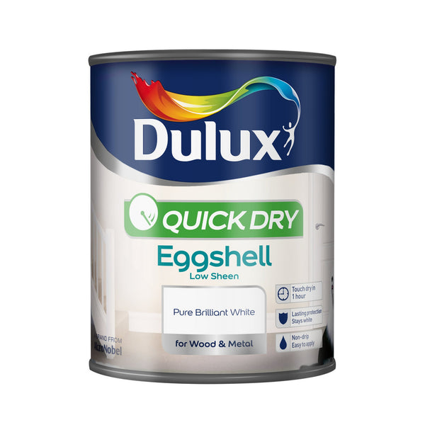 Dulux Quick Dry Eggshell 2.5L in Pure Brilliant White