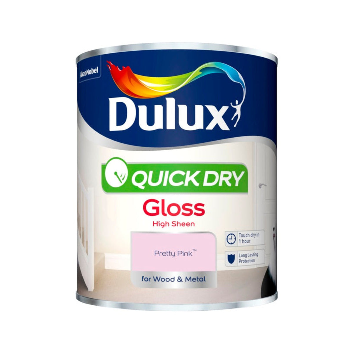 Dulux Quick Dry Gloss 750ml in Pretty Pink