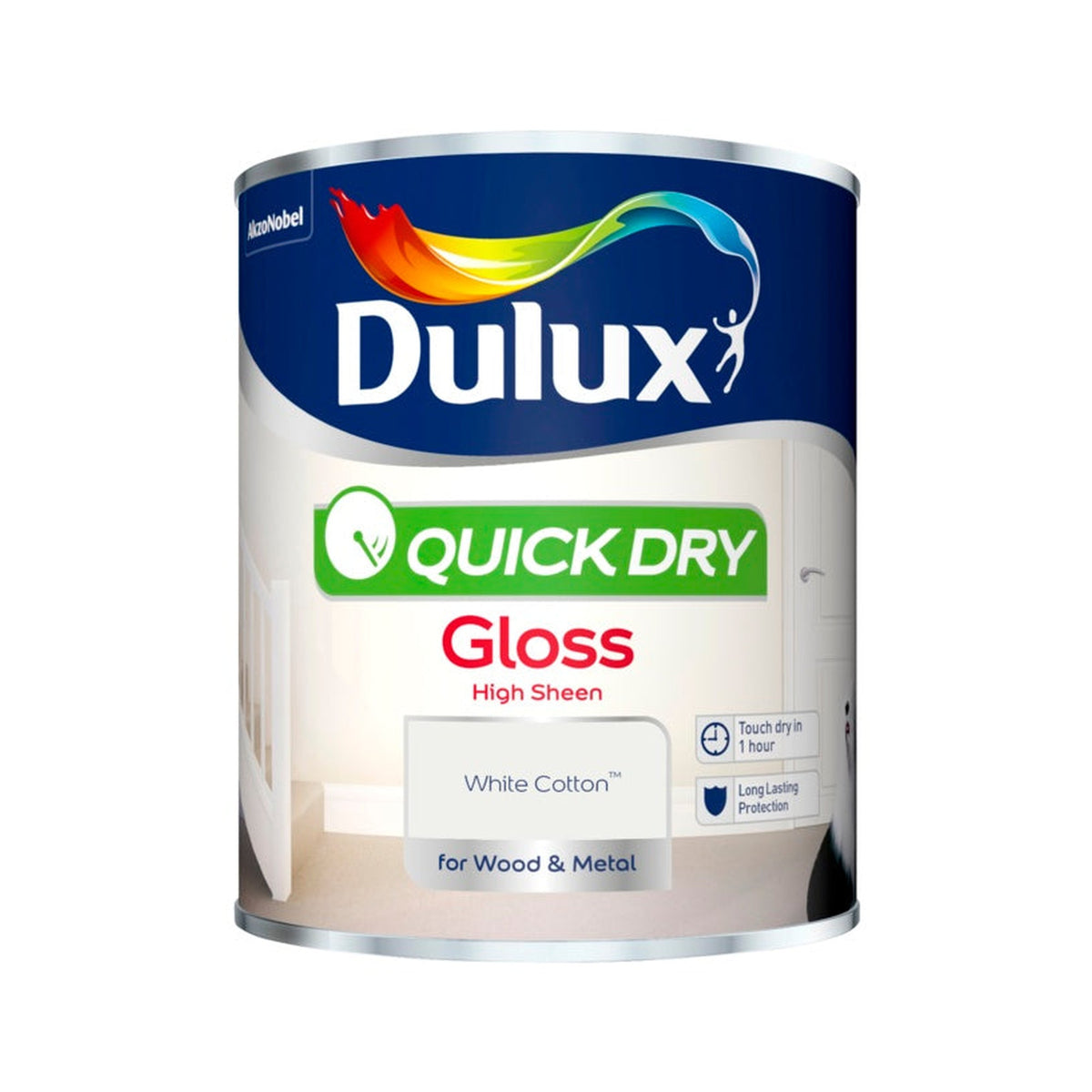 Dulux Quick Dry Gloss 750ml in White Cotton