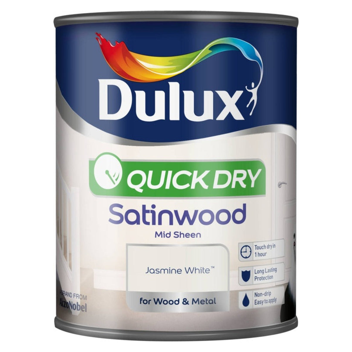 Dulux Quick Dry Satinwood 750ml in Jasmine White