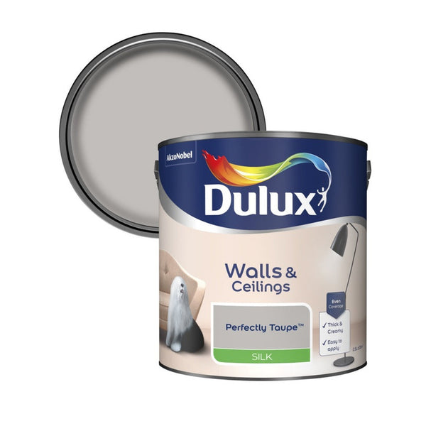 Dulux Silk emulsion 2.5L tin in Perfectly Taupe