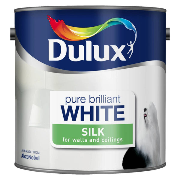 Dulux Silk emulsion 2.5L tin in Pure Brilliant White