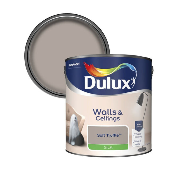 Dulux Silk emulsion 2.5L tin in Soft Truffle