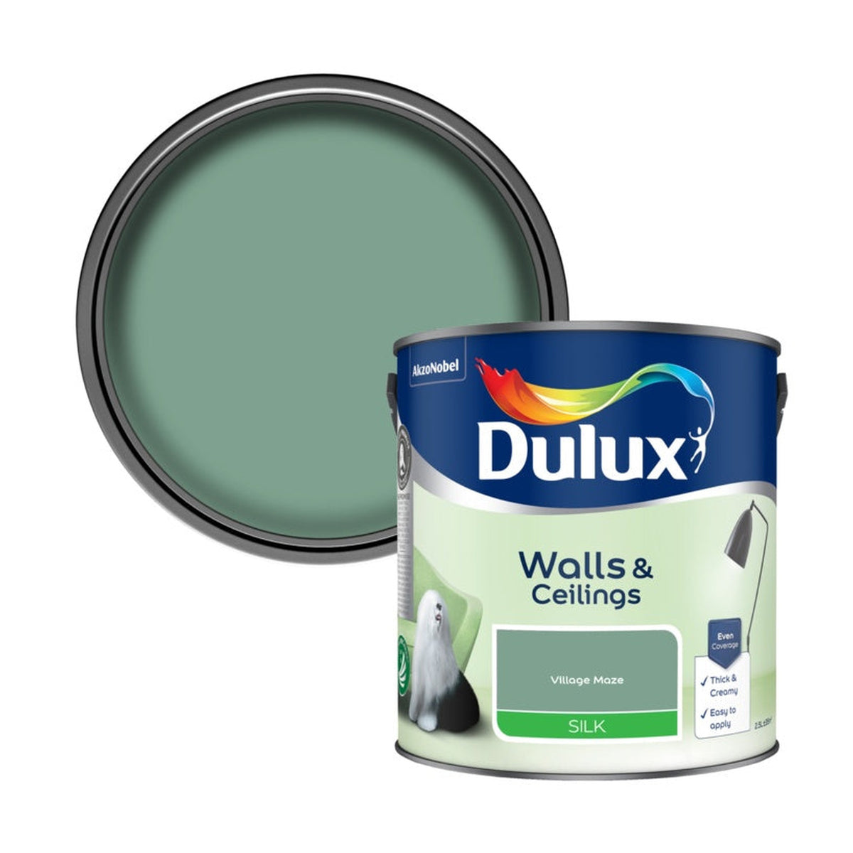 Dulux Silk Emulsion 2.5L tin in Village Maze