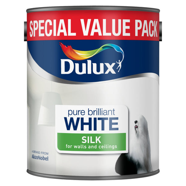 Dulux Silk Emulsion 3L tin in Pure Brilliant White