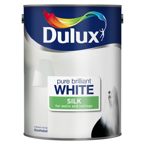 Dulux Silk Emulsion 5L tin in Pure Brilliant White