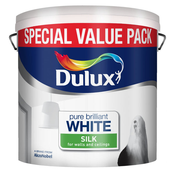 Dulux Silk Emulsion 6L tin in Pure Brilliant White