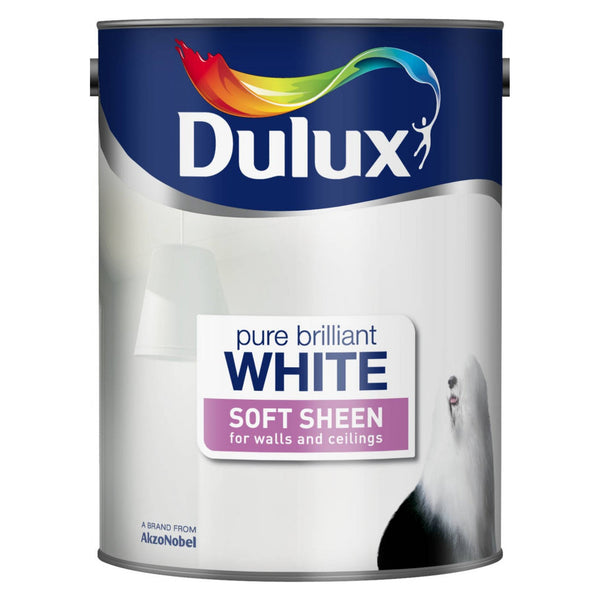 Dulux Soft Sheen 5L tin in Pure Brilliant White