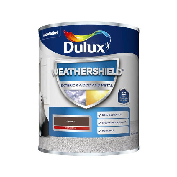 Dulux Weathershield Exterior Gloss 750ml in Conker