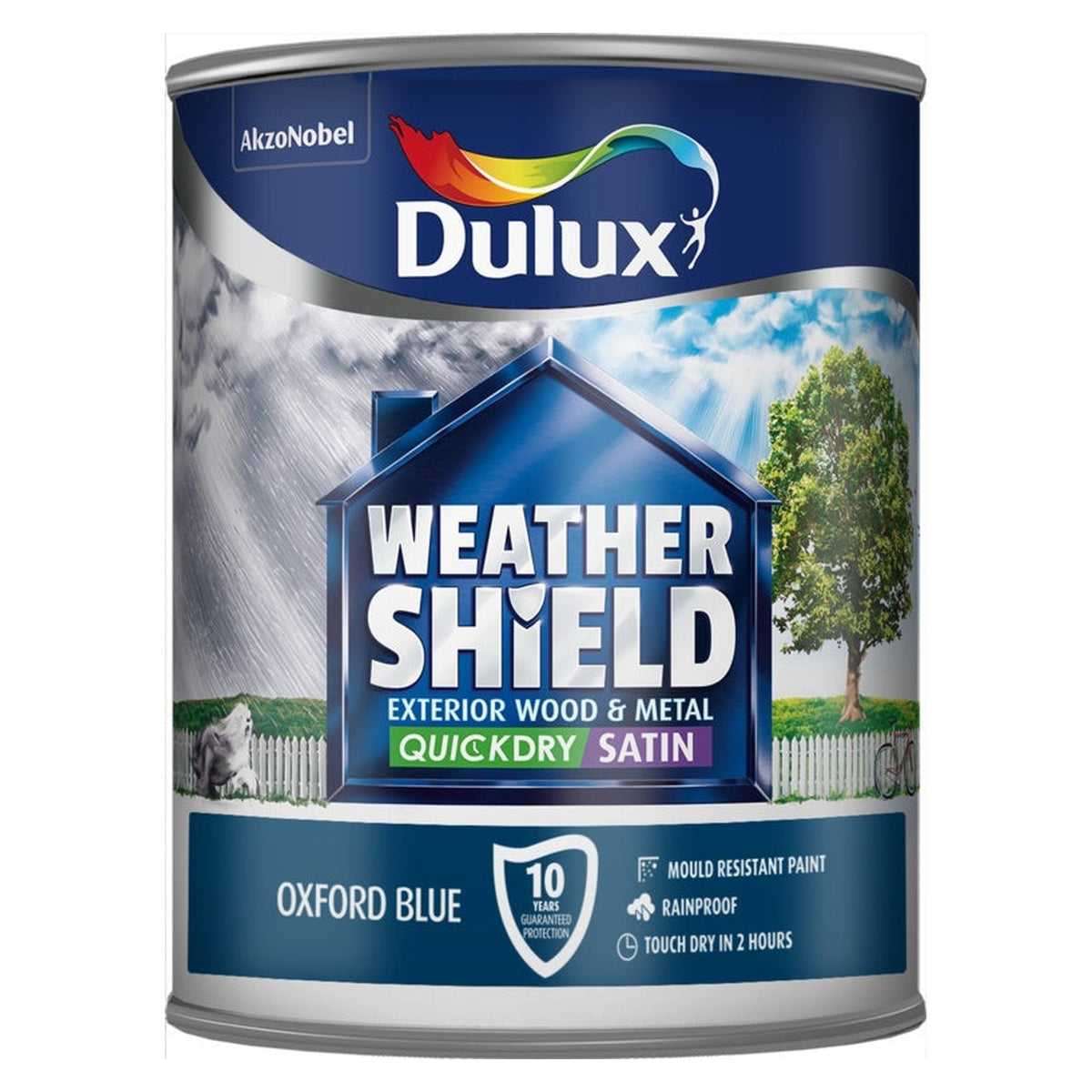 Dulux Weathershield Quick Dry Exterior Satin 750ml in Oxford Blue
