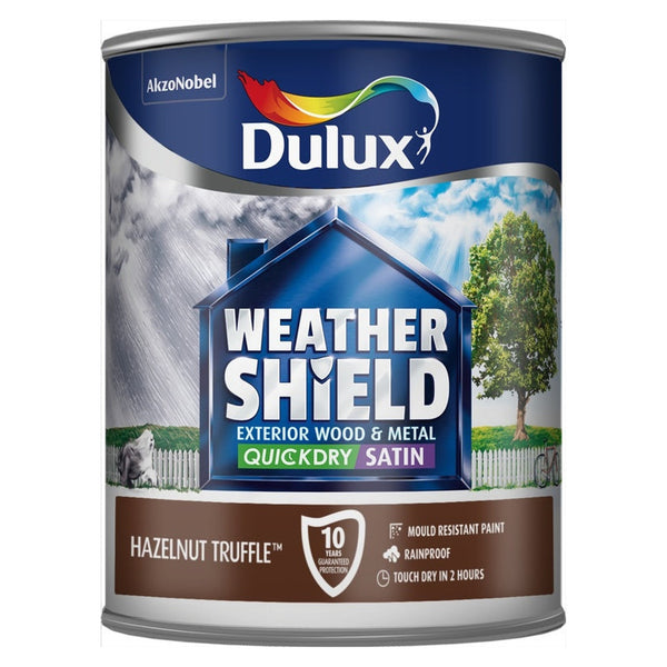 Dulux Weathershield Quick Dry Satin 750ml in Hazelnut Truffle