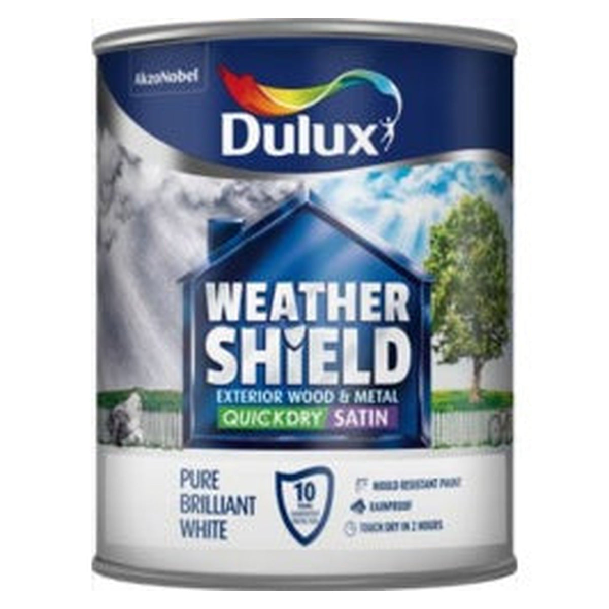 Dulux Weathershield Quick Dry Satin 750ml in Pure Brilliant White