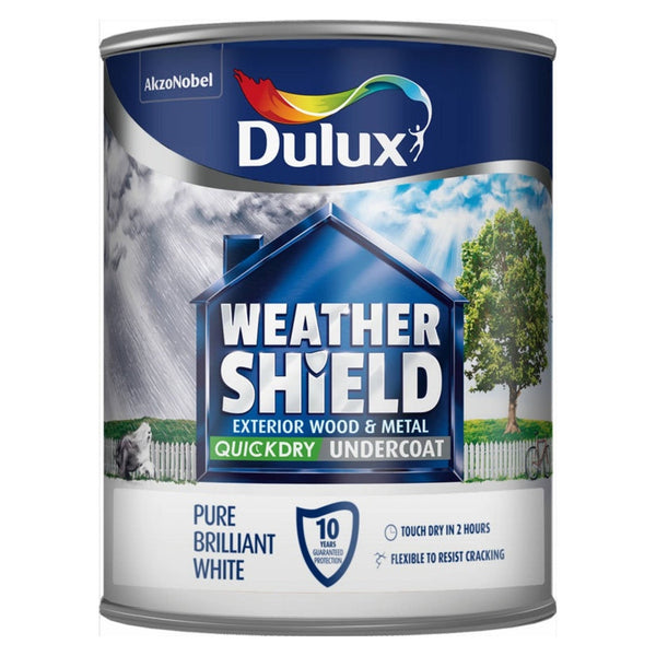 Dulux Weathershield Quick Dry Undercoat 750ml in Pure Brilliant White